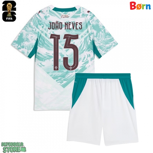 Portugal Joao Neves #15 Replika Babytøj Udebanesæt Børn VM 2026 Kortærmet (+ Korte bukser)